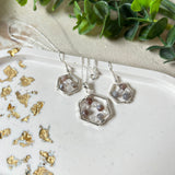 Elegantes Schmuckset mit Botswana-Achat und Bergkristall – 925 Silber Halskette & Ohrringe, stilvoll und mit besonderer Symbolik, perfektes Geschenk