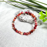 Elegantes Achat rot -pink Armband, dehnbares Gummiband , hochwertig, natürlicher Stil, perfektes Geschenk, Unikat, Edelstein, Natur,Geburtstag