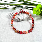 Elegantes Achat rot -pink Armband, dehnbares Gummiband , hochwertig, natürlicher Stil, perfektes Geschenk, Unikat, Edelstein, Natur,Geburtstag