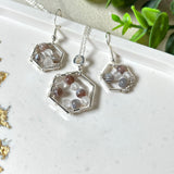 Elegantes Schmuckset mit Botswana-Achat und Bergkristall – 925 Silber Halskette & Ohrringe, stilvoll und mit besonderer Symbolik, perfektes Geschenk