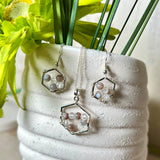 Elegantes Schmuckset mit Botswana-Achat und Bergkristall – 925 Silber Halskette & Ohrringe, stilvoll und mit besonderer Symbolik, perfektes Geschenk