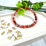 Elegantes Achat rot -pink Armband, dehnbares Gummiband , hochwertig, natürlicher Stil, perfektes Geschenk, Unikat, Edelstein, Natur,Geburtstag