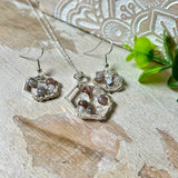 Elegantes Schmuckset mit Botswana-Achat und Bergkristall – 925 Silber Halskette & Ohrringe, stilvoll und mit besonderer Symbolik, perfektes Geschenk