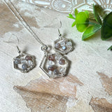 Elegantes Schmuckset mit Botswana-Achat und Bergkristall – 925 Silber Halskette & Ohrringe, stilvoll und mit besonderer Symbolik, perfektes Geschenk