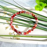 Elegantes Achat rot -pink Armband, dehnbares Gummiband , hochwertig, natürlicher Stil, perfektes Geschenk, Unikat, Edelstein, Natur,Geburtstag