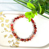 Elegantes Achat rot -pink Armband, dehnbares Gummiband , hochwertig, natürlicher Stil, perfektes Geschenk, Unikat, Edelstein, Natur,Geburtstag