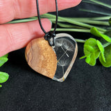 Pusteblumenkette Herz Holz Harz Kette - Epoxidharz Olivenholz,Glücksbringer, Geschenk für Jahrestag,Geburtstag, Wunscherfüller, Glücksbringer