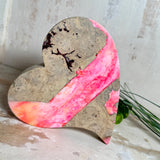 Maserholz-Epoxidharz Deko Herz Set mit Jesmonite Tablett