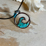 Wave Harmony – Wellenanhänger aus Edelstahl mit Türkis