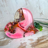 Maserholz-Epoxidharz Deko Herz Set mit Jesmonite Tablett