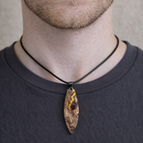 Surfbrett-Anhänger Olivenholz & fluoreszierendes Harz